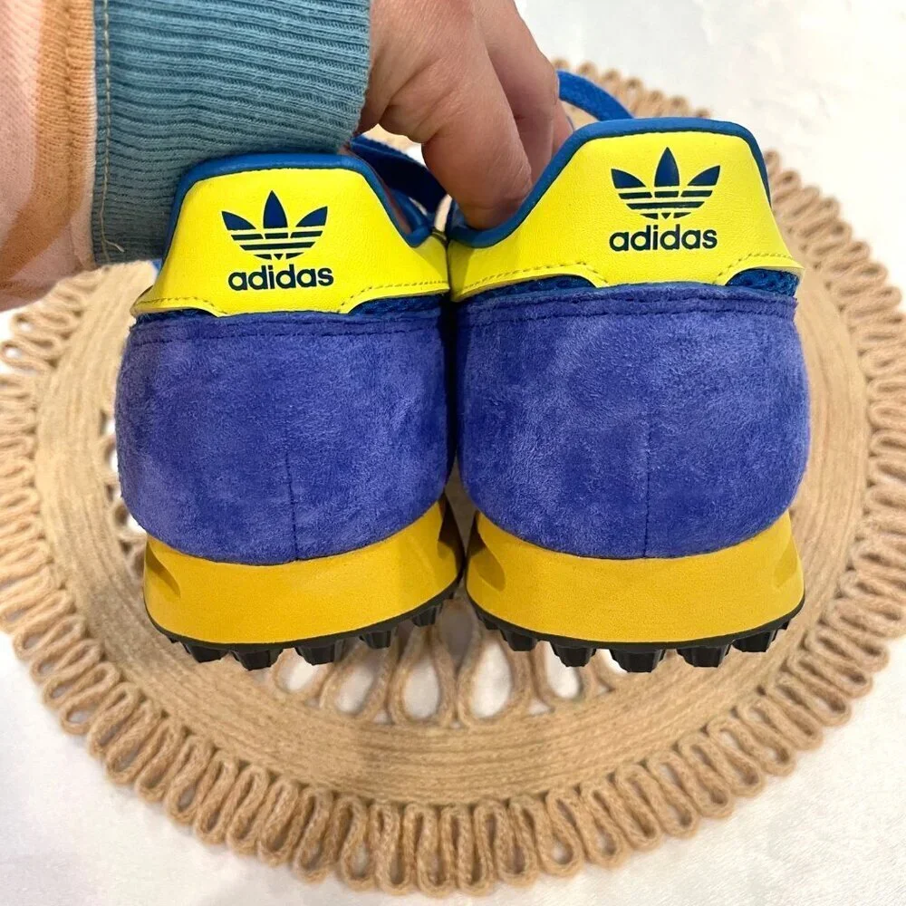 NWOT Adidas TRX Mesh SPZL Hi-Res Blue Shock Yellow Sneaker Size Men's 9